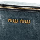 Miu Miu Hand Bag Leather 2way Blue Gold Auth ki6671SAM-20