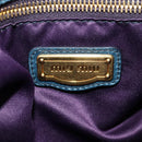 Miu Miu Hand Bag Leather 2way Blue Gold Auth ki6671SAM-21