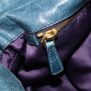 Miu Miu Hand Bag Leather 2way Blue Gold Auth ki6671SAM-24