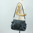 Miu Miu Hand Bag Leather 2way Blue Gold Auth ki6671SAM-26
