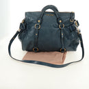 Miu Miu Hand Bag Leather 2way Blue Gold Auth ki6671SAM-12
