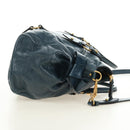 Miu Miu Hand Bag Leather 2way Blue Gold Auth ki6671SAM-4