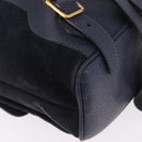 GUCCI Bamboo Backpack Suede Navy Gold 003 2058 0016 Auth ki6672A-18