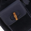 GUCCI Bamboo Backpack Suede Navy Gold 003 2058 0016 Auth ki6672A-21