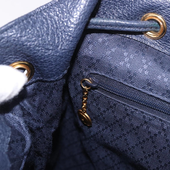 GUCCI Bamboo Backpack Suede Navy Gold 003 2058 0016 Auth ki6672A