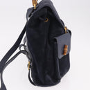 GUCCI Bamboo Backpack Suede Navy Gold 003 2058 0016 Auth ki6672A-4