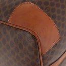 CELINE Macadam Canvas Boston Bag PVC Leather Brown Gold Auth ki6673-9