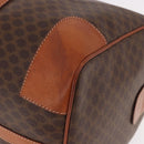 CELINE Macadam Canvas Boston Bag PVC Leather Brown Gold Auth ki6673-15