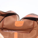 CELINE Macadam Canvas Boston Bag PVC Leather Brown Gold Auth ki6673-20