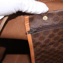CELINE Macadam Canvas Boston Bag PVC Leather Brown Gold Auth ki6673-21