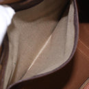 CELINE Macadam Canvas Boston Bag PVC Leather Brown Gold Auth ki6673-22