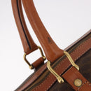 CELINE Macadam Canvas Boston Bag PVC Leather Brown Gold Auth ki6673-6