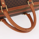 CELINE Macadam Canvas Boston Bag PVC Leather Brown Gold Auth ki6673-8
