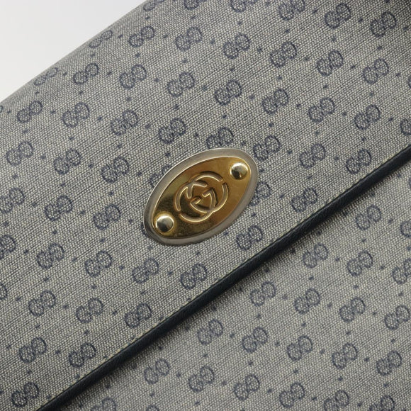 GUCCI Micro GG Supreme Hand Bag PVC Navy Gold 000 46 4857 Auth ki6678A