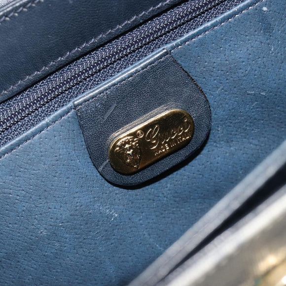 GUCCI Micro GG Supreme Hand Bag PVC Navy Gold 000 46 4857 Auth ki6678A