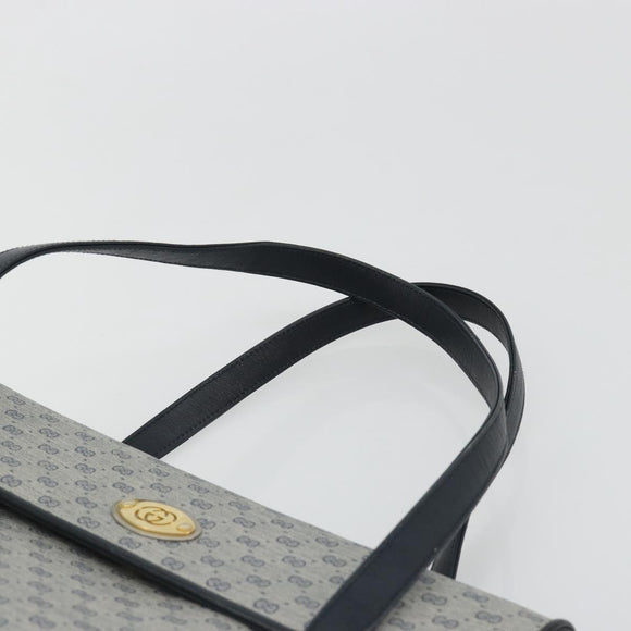 GUCCI Micro GG Supreme Hand Bag PVC Navy Gold 000 46 4857 Auth ki6678A