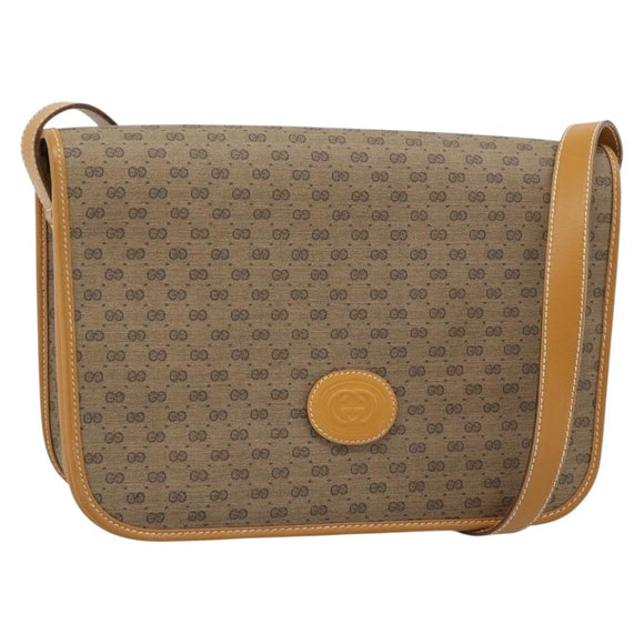 GUCCI Micro GG Supreme Shoulder Bag PVC Beige Gold 001 104 0915 Auth ki6679A