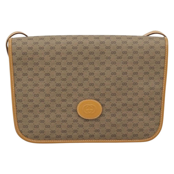 GUCCI Micro GG Supreme Shoulder Bag PVC Beige Gold 001 104 0915 Auth ki6679A