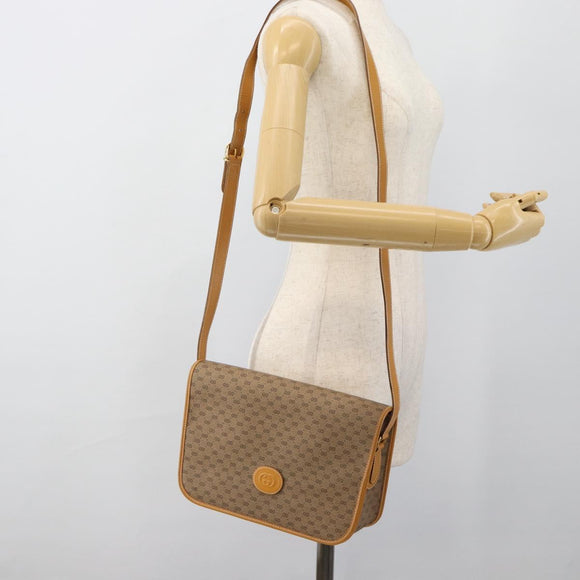 GUCCI Micro GG Supreme Shoulder Bag PVC Beige Gold 001 104 0915 Auth ki6679A
