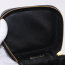CHANEL COCO Mark Vanity Hand Bag Caviar Skin Black Gold CC Auth ki6681M-20