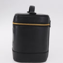 CHANEL COCO Mark Vanity Hand Bag Caviar Skin Black Gold CC Auth ki6681M-3