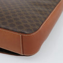 CELINE Macadam Canvas Umhängetasche PVC Leder Braun Gold Auth ki6682A-15