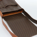 CELINE Macadam Canvas Umhängetasche PVC Leder Braun Gold Auth ki6682A-18
