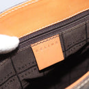 CELINE Macadam Canvas Umhängetasche PVC Leder Braun Gold Auth ki6682A-19