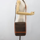 CELINE Macadam Canvas Umhängetasche PVC Leder Braun Gold Auth ki6682A-27