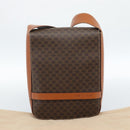 CELINE Macadam Canvas Umhängetasche PVC Leder Braun Gold Auth ki6682A-12