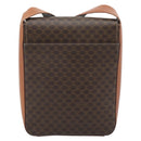 CELINE Macadam Canvas Umhängetasche PVC Leder Braun Gold Auth ki6682A-2
