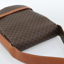 CELINE Macadam Canvas Umhängetasche PVC Leder Braun Gold Auth ki6682A-6