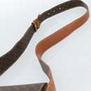CELINE Macadam Canvas Umhängetasche PVC Leder Braun Gold Auth ki6682A-8