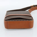 CELINE Macadam Canvas Umhängetasche PVC Leder Braun Gold Auth ki6682A-5