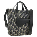 Christian Dior Trotter Canvas Hand Bag 2way Navy Silver Auth ki6683SAM-1