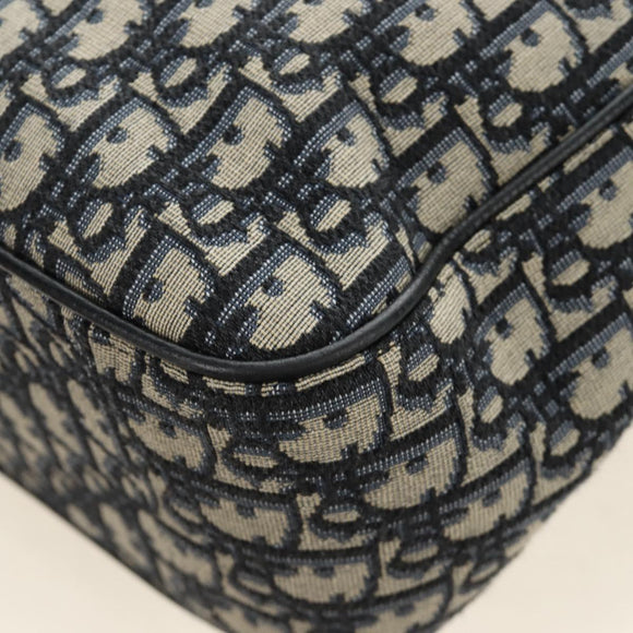Christian Dior Trotter Canvas Hand Bag 2way Navy Silver Auth ki6683SAM
