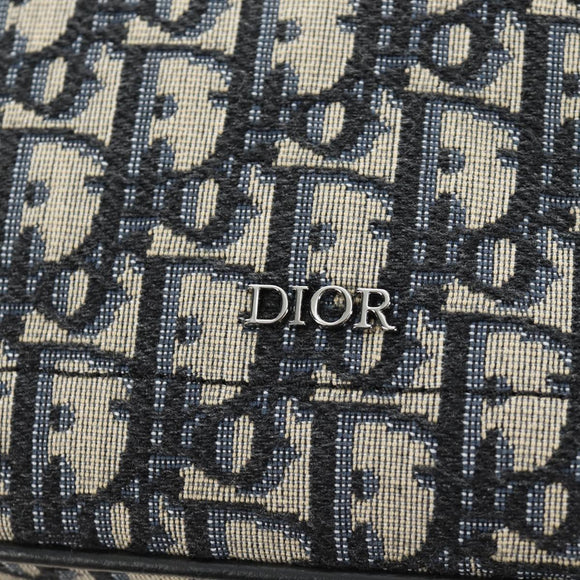 Christian Dior Trotter Canvas Hand Bag 2way Navy Silver Auth ki6683SAM