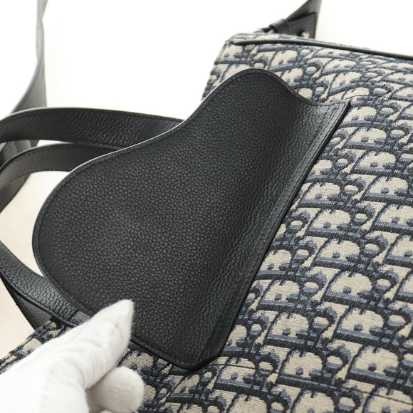 Christian Dior Trotter Canvas Hand Bag 2way Navy Silver Auth ki6683SAM