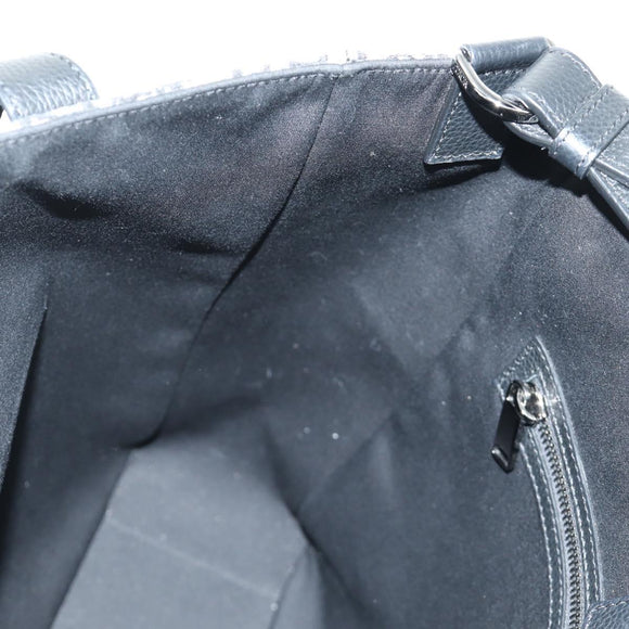 Christian Dior Trotter Canvas Hand Bag 2way Navy Silver Auth ki6683SAM
