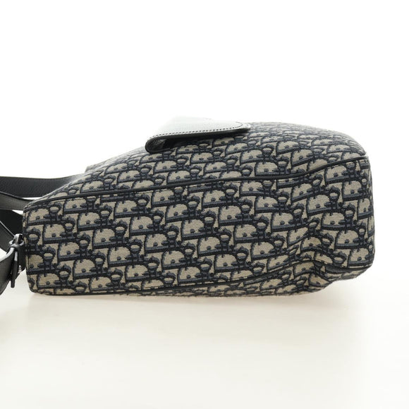 Christian Dior Trotter Canvas Hand Bag 2way Navy Silver Auth ki6683SAM