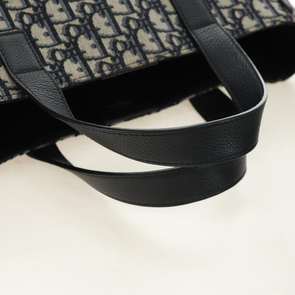 Christian Dior Trotter Canvas Hand Bag 2way Navy Silver Auth ki6683SAM
