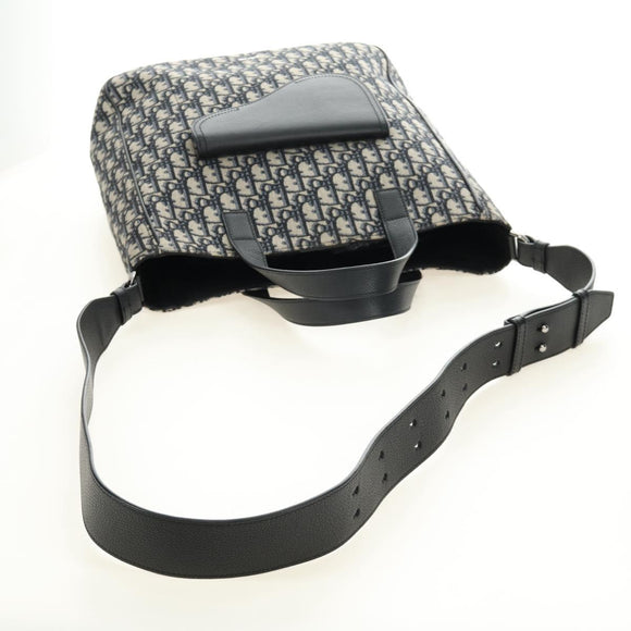 Christian Dior Trotter Canvas Hand Bag 2way Navy Silver Auth ki6683SAM