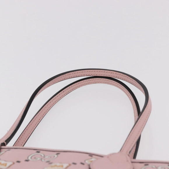 GUCCI Pikarar KAWAII GG Animal Tote Bag Leather Pink 726762 Auth ki6684M