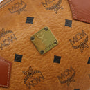 MCM Vicetos Logogram Mini Boston Bag PVC Leather Brown Gold Auth ki6685-12