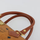 MCM Vicetos Logogram Mini Boston Bag PVC Leather Brown Gold Auth ki6685-8
