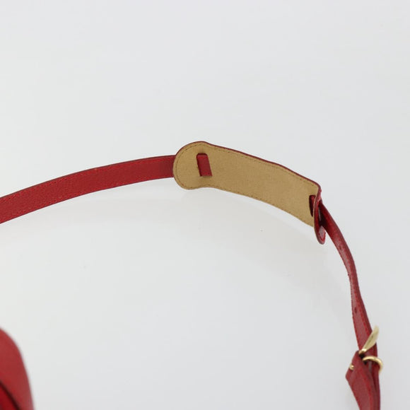 Miu Miu Matelasse Vanity Shoulder Bag Leather 2way Red Gold Auth ki6687A