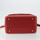 Miu Miu Matelasse Vanity Shoulder Bag Leather 2way Red Gold Auth ki6687A-11