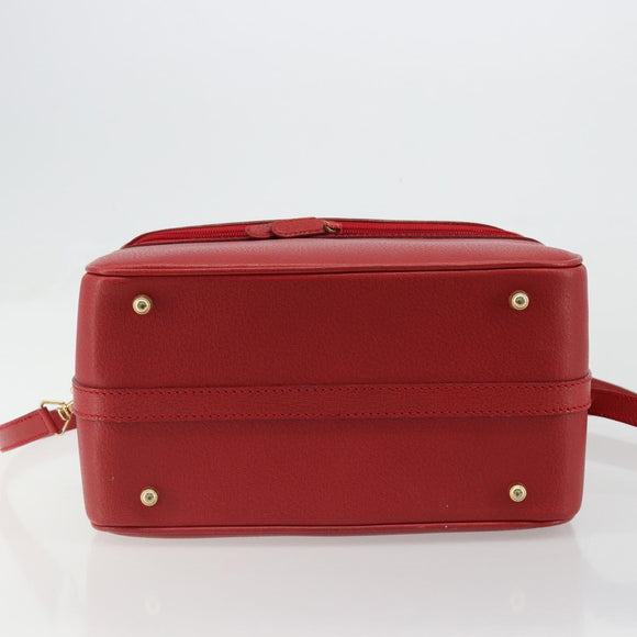 Miu Miu Matelasse Vanity Shoulder Bag Leather 2way Red Gold Auth ki6687A