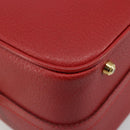 Miu Miu Matelasse Vanity Shoulder Bag Leather 2way Red Gold Auth ki6687A-15