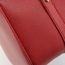 Miu Miu Matelasse Vanity Shoulder Bag Leather 2way Red Gold Auth ki6687A-16